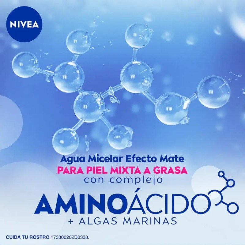 Agua Micelar Nivea Efecto Mate Complejo Aminoácido 400 Ml