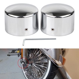 Unbranded Chrome Front Axle Nut Cap Covers For Harley Touring Street Glide Road King FLHR