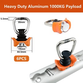 Glamifyr Pack of 6 Airline Rail Fitting, Airline Rail Accessories, Airline Fitting Airline Rail, Single End Fitting for Airline Rails 1000 kg / Dan End Fitting Lashing Rail