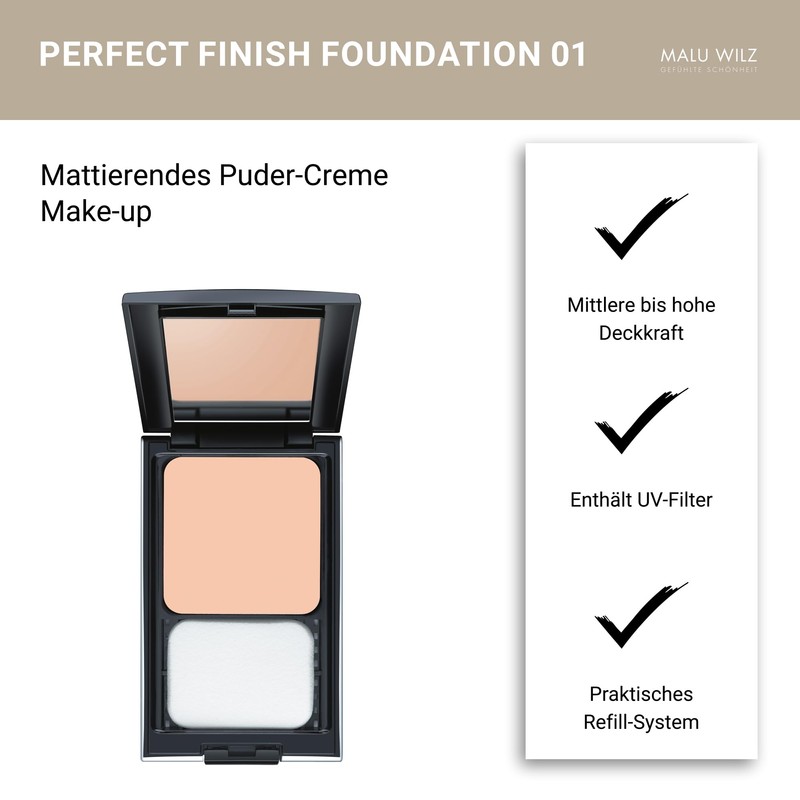 Malu Wilz Perfect Finish Foundation Make Up No. 01 Warm
