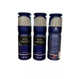 Riiffs Bleu Absolu Premium Dubai Perfumed Body Spray For Men 6.7 FL OZ (3paks )