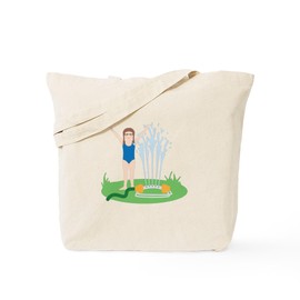 CafePress Sprinkler Play Tote Bag Reusable Natural Beige Canvas Shopping Bag