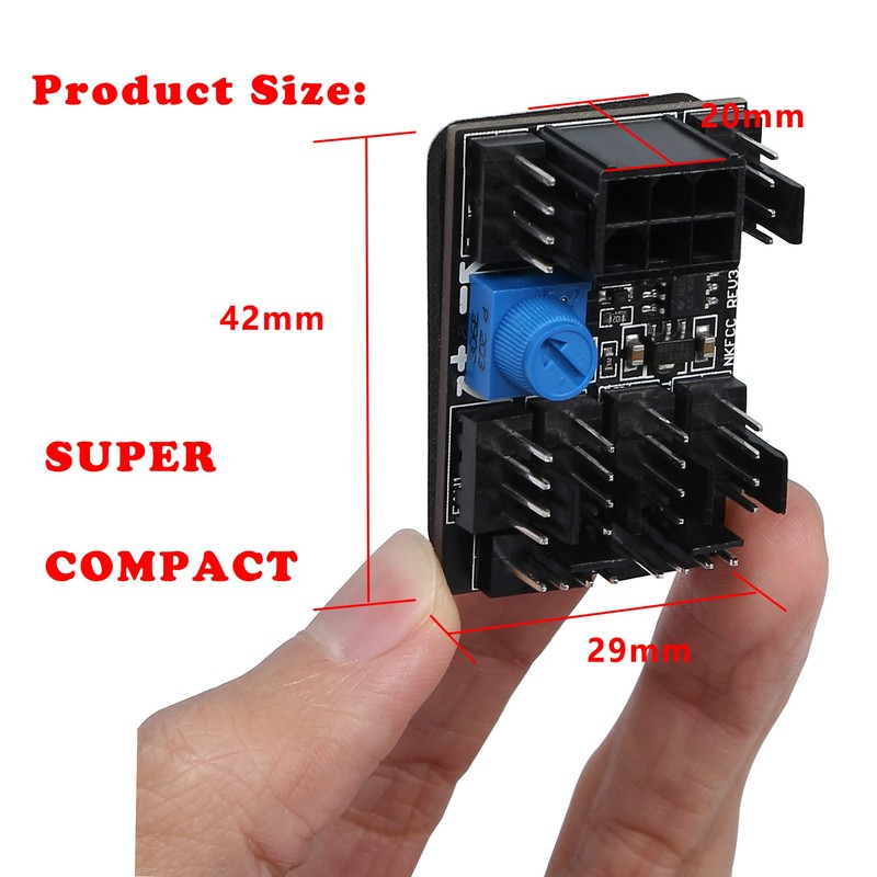 MEIRIYFA 3 Pin 4 Pin Fan Adapter PWM PC Chassis