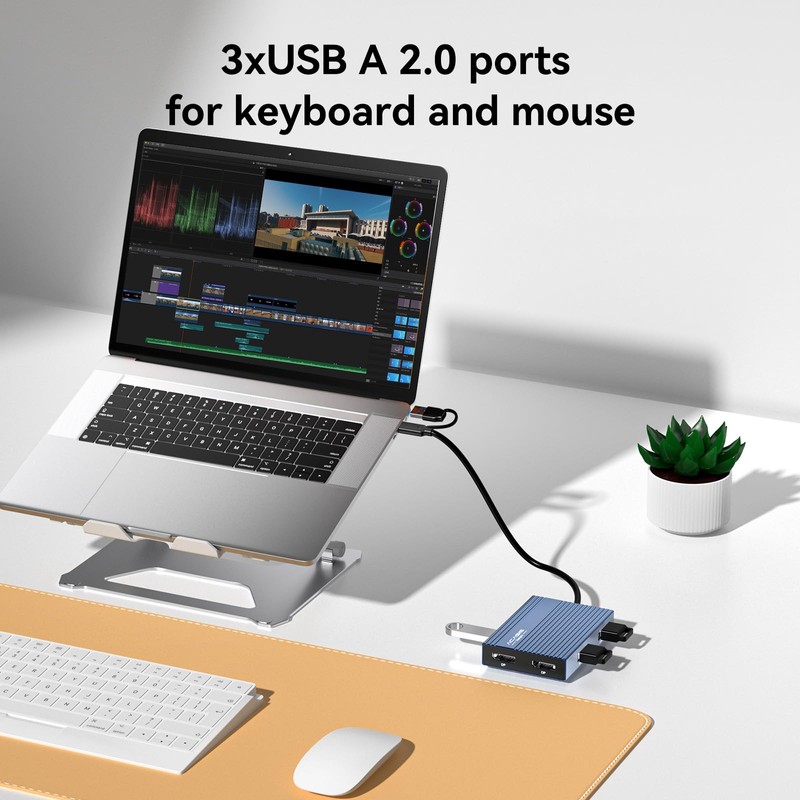ACASIS USB C DisplayLink Adapter, 4K@60Hz DisplayPort Docking Station for