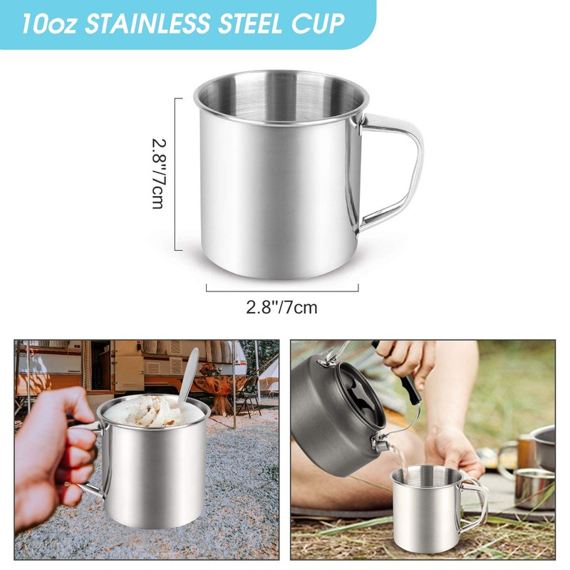 Odoland Camping Cutlery Set - Stainless Steel Tableware Mess Kit