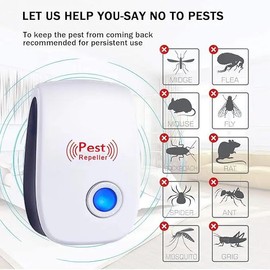 6 Packs Ultrasonic Pest Control Repeller, Electronic Pest Repellent Plug in Indoor for Insect Roaches Spider Ant Bug Mosquito Mouse Repellent for House Kitchen Garage Warehouse ultrasonic pest