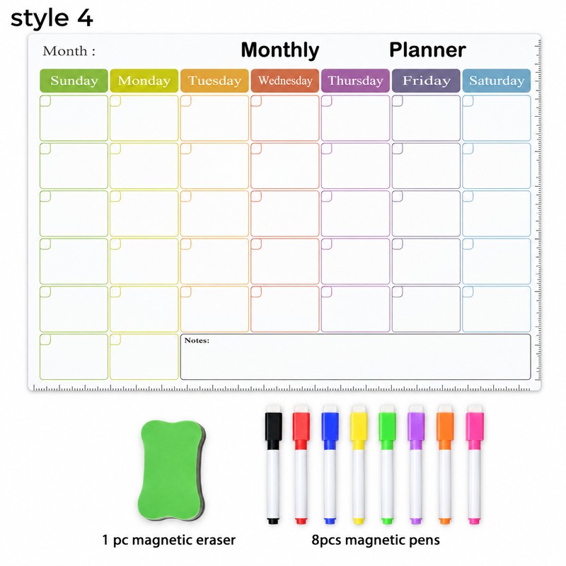 A3 Magnetic Dry Erase Calendar for Weekly & Monthly Planning