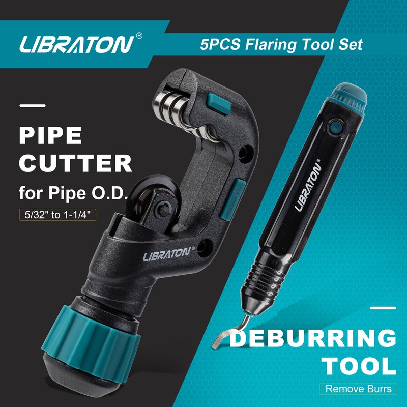 LIBRATON Flaring Tool, HVAC Flaring Tool Kit, Copper Flaring Tool,