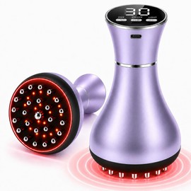 ATAUSD 4-in-1 Lymphatic Massager & Anti Cellulite Massager Electric with 30 EMS Levels, Red Light, Heat & Vibration, Handheld Cellulite Device for Abdomen, Waist, Back, Arms & Legs