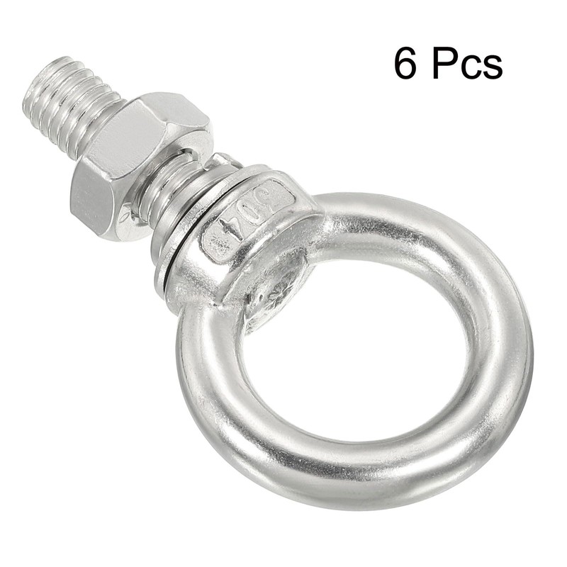sourcing map M4 3/16"x1.18" Stainless Steel Eye Bolts Threaded Screw