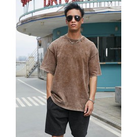 FULLFITALL 3 Pack Oversized T Shirts for Men Vintage T Shirts Cotton Heavyweight Washed Loose Fit Short Sleeve Casual T-Shirts Baggy Unisex Tee Tops