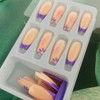 Vezocim Press on Nails Coffin with Flower Designs, 24Pcs Artificial