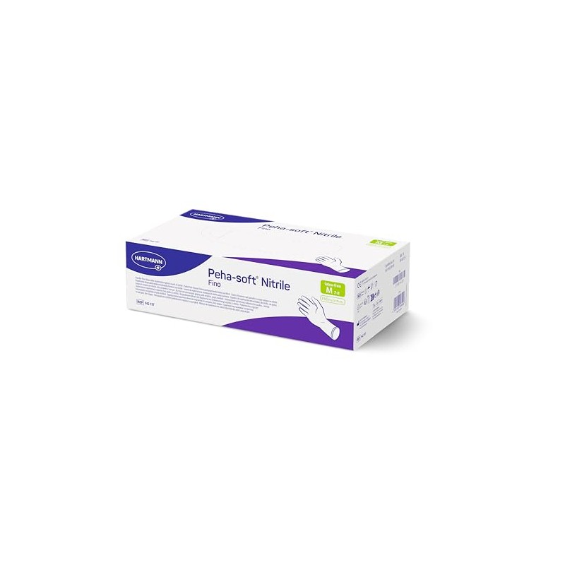 Peha-soft Nitrile Fino Powder-Free Non-Sterile Examination Gloves Size M Pack