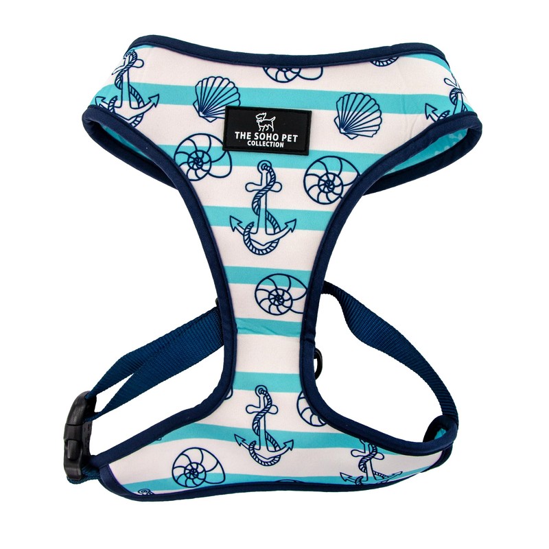Ancol Soho Dog Reversible Harness in Nautical/Coral - Weatherproof and
