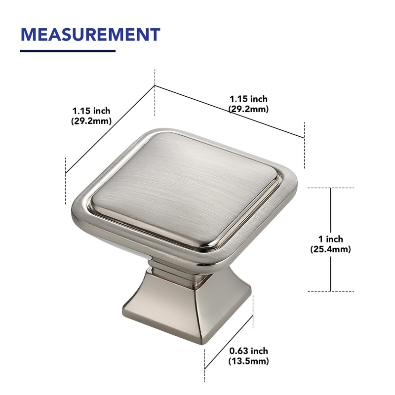 Ravinte Hardware 15 Pack Brushed Nickel Cabinet Knobs Single Hole