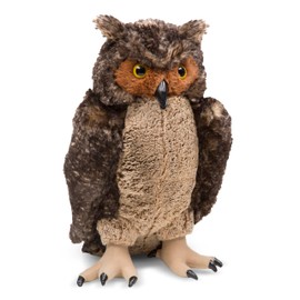 Melissa & Doug Giant Owl - Lifelike Stuffed Animal (17 inches tall) , Brown