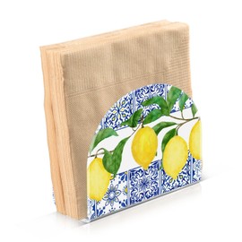 Lemon Blue Tiles Napkin Holder for Table Paper Napkins Holder Acrylic Tissue Dispenser Kitchen Dining Room Bathroom Party Car Decor