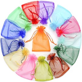 100 Pezzi colore sacchetti in organza, 15 x 20cm Regalo Buste di Nozze Favore per Gioielli, Borsa in Organza Colorata, per Matrimonio Compleanno Comunione Regalo Caramelle gioielli
