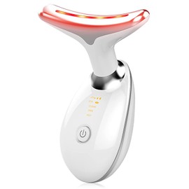 Hepsun Red Light Therapy for Face, 3 Color LED Face Skin Rejuvenation for Face & Neck Beauty Device Double Chin Reducer Vibration Massager for Skin Care,Improve,Firm,Tightening and Smooth