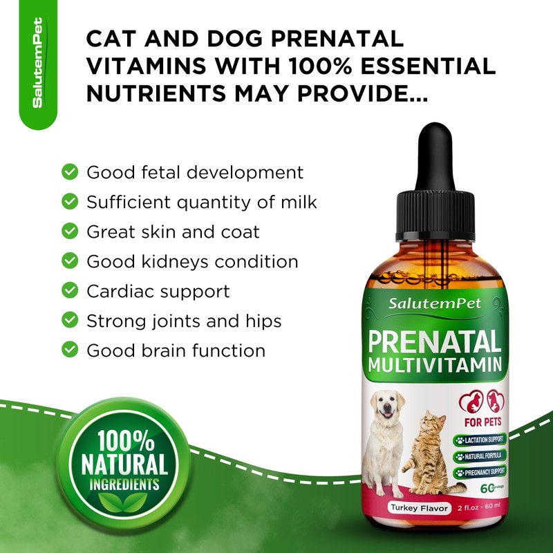 SalutemPet Prenatal Vitamins for Dogs & Cats with Glucosamine |