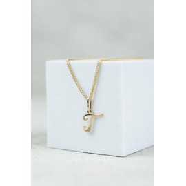 Rodium - Gold Pendant, Letter with Zircons, 14K Gold/585 Fineness, Charms for Necklace or Chain, Bracelet, Ideal Gifts for Women, Chain Pendant for Gold Jewellery, Gold