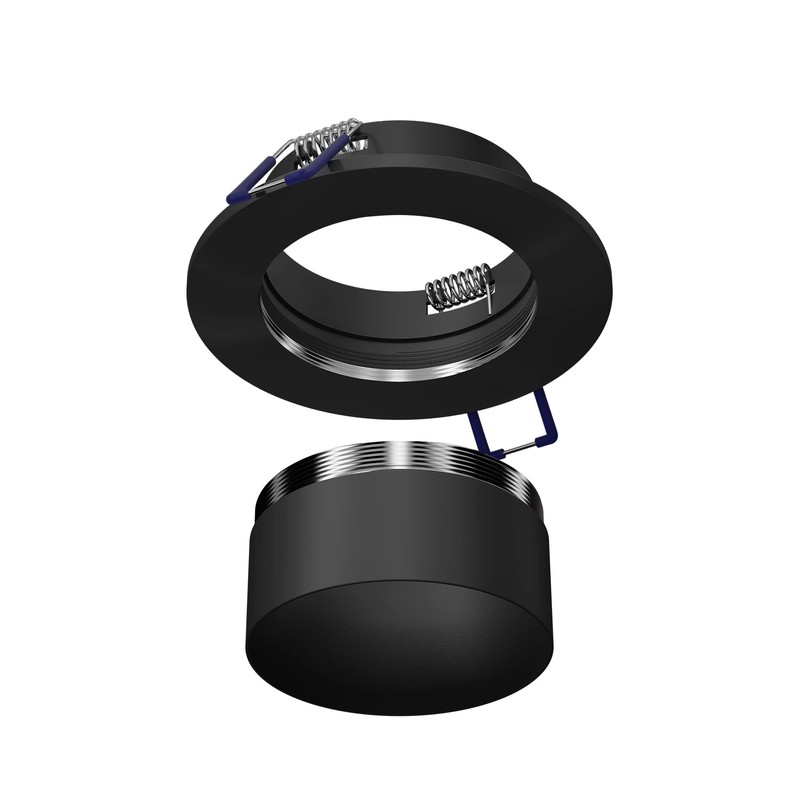 ledscom.de KRON Ceiling Mounting Frame, Round, Matte Black, Spotlights, Recessed