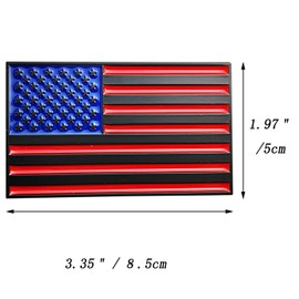 Generic OnlyYou.X USA Flag Emblem USA Flag Badge American Flag Decal American Flag Sticker for Universal Cars 1 Piece Metal Black with Blue
