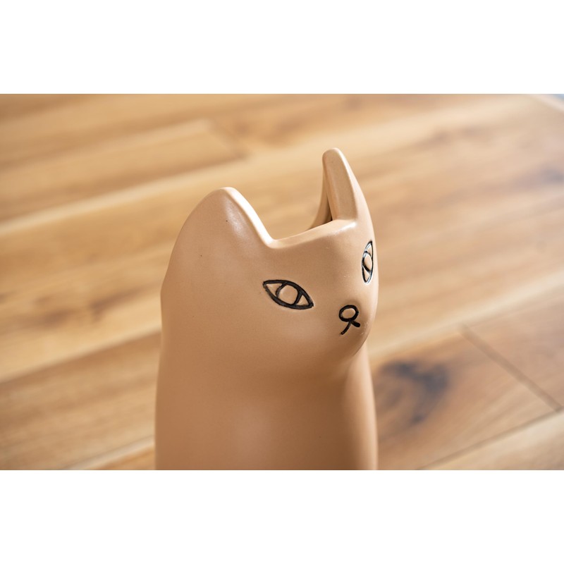 パレットライフ PaletteLife Umbrella Stand Ceramic Scandinavian Cat Small-Size Beige BLS-13BE