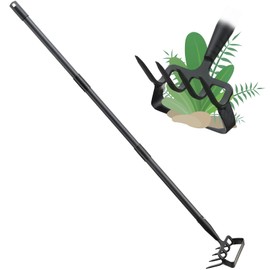 Oliynedy Stirrup Hoe and Cultivator Garden Tools, Scuffle Loop Hula Hoe Weeding Hand Tools for Women, Kids, Men, Metal Weeder Scraper Garden Hoe Rake Weed Puller, 32-55 inch Long Handle (32-55")