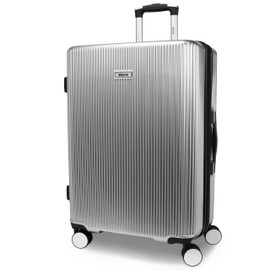 World Traveler Dejuno Monarch Lightweight Hardside Polycarbonate Expandable Spinner Luggage with TSA Lock, Titanium, 26-inch