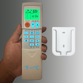 Universal Replacement Remote Control for All Mitsubishi Air Conditioner (Fahrenheit and Backlight),with Backlit,Wall Mounting Bracket