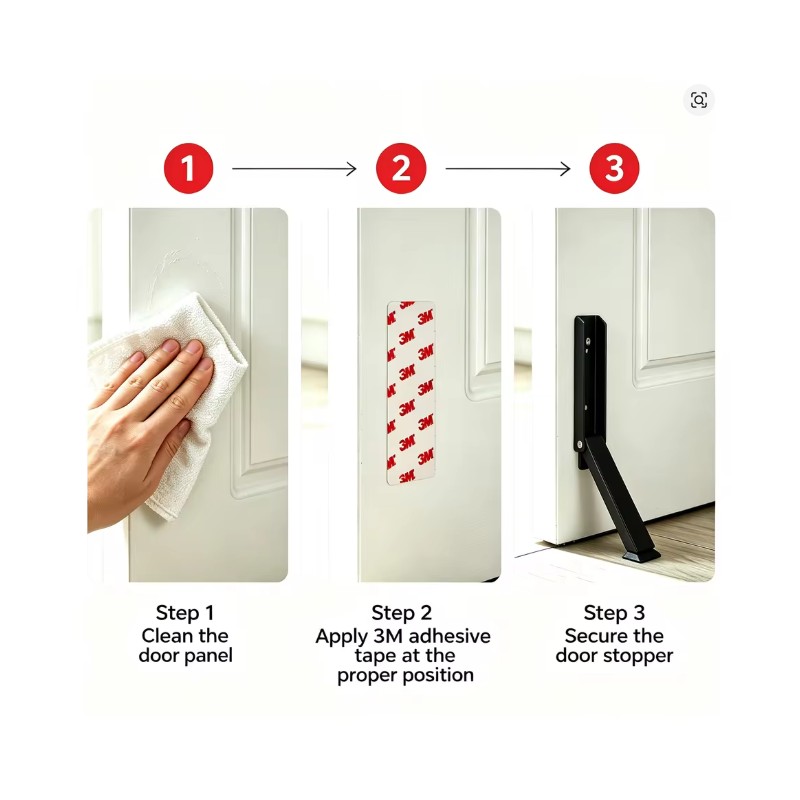 Heavy Duty Metal Door Stopper for Household Use – Non-Slip