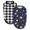 Luvable Friends 2 Pack Space Plaid Cotton Dog Cat T