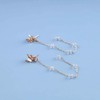 Yienate Long Crystal Tassel Drop Earrings Gold Tiny Butterfly Stud