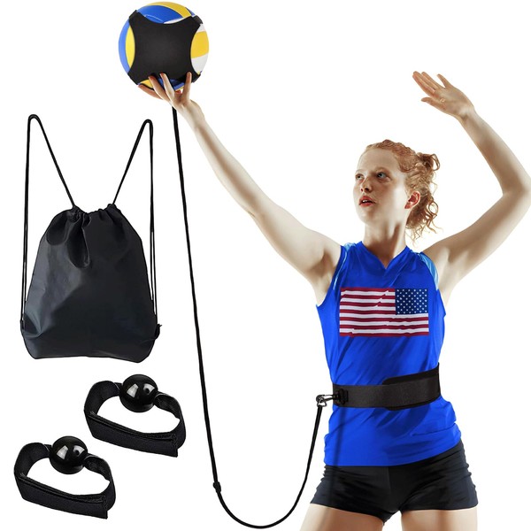 ZOTO Volleyball Training Equipment Aid, Perfect Solo Serve & Spike Trainer for Beginners & Pro Volleyball Rebounder Practice Your Serving Spiking, Great Volleyball Gifts for Girls, Black