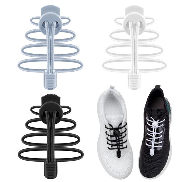 VONJUMA 3 Pairs of Elastic Shoelaces Elastic Shoelaces Without Tying