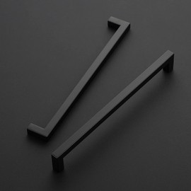 Ravinte 18 Pack 10 Inch Square Cabinet Handles - Matte Black Pulls for Kitchen Drawers and Cabinets - Hardware for Cupboards