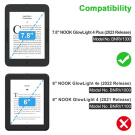 Fintie Stand Case for 7.8" Nook GlowLight 4 Plus Tablet (2023 Release) - Premium PU Leather Sleeve Cover with Card Slot and Hand Strap, Brown