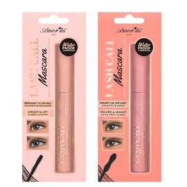 AmorUs Duo de Máscaras de Pestañas Lash Call, Volumen y Alargamiento, con Aceite de Mamey y Bergamota, Fórmula de Larga Duración A Prueba de Agua - Tu Nueva Mascara Favorita