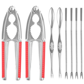 8 Pcs Nut Crackers for All Nutcracker Seafood Tools Walnut Cracker for All Nuts Heavy Duty Shell Cracker Lobster Crab Crackers with Non-slip Handle