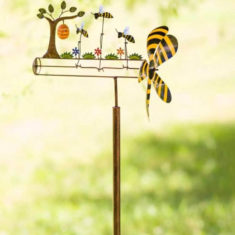 Three Little Bees Windmill Lovely Decorative Metal Bees Windmill for