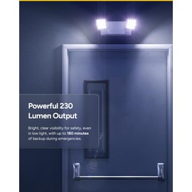 Sunco LED Emergency Lights, Commercial Lighting for Business, Power Outages, Offices, with Backup Battery (90 Minutes), Wall Mount, Hard Wired, 120-277V, Fire Resistant (94V-0) UL 2 Pack.