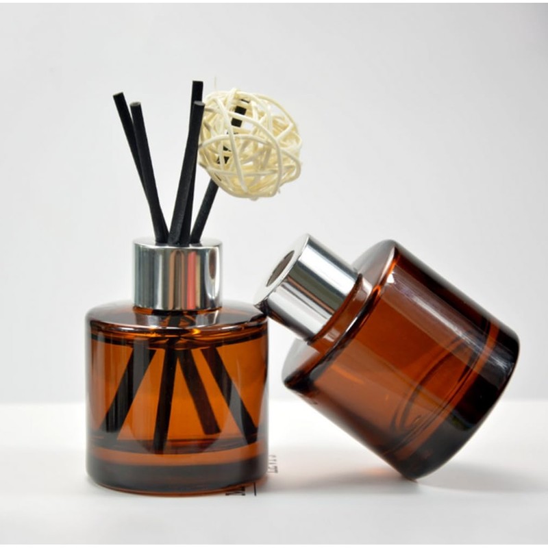 Yaphetss 2Pcs 50ml 1.7oz Diffuser Bottles Empty Glass Diffuser Jar