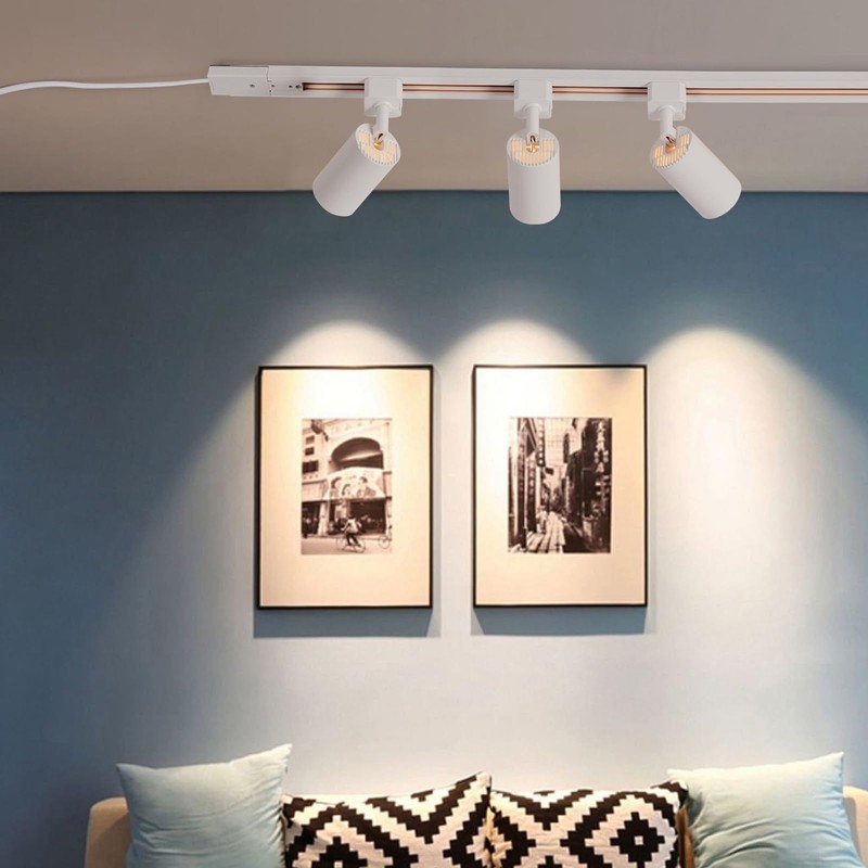 Hiiglxii Plug in Track Lighting with Power Cord, 6-Light LED