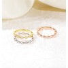 TIGRADE Eternity Ring Oval Milgrain Cubic Zirconia Anniversary Stacking Ring