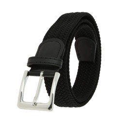 FASHIONGEN - Elastic Leather Belt Braided Stretch Belt for Men and Women, PERDERSEN, black