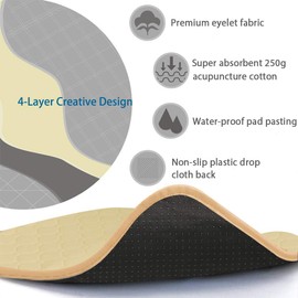 Incontinence Chair Pad Washable 2 Pack, Anti-Slip Reusable Incontinence Bed Protector, Washable Seat Pad, Bed Chair Pad Large (Beige 21*22 inch)