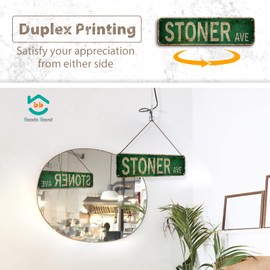 Booda Brand Stoner Avenue Street Sign 4 Signs of Exit 420 /High St/Mary Jane Lane/Stoner Ave for Room Decor, Duplex Printed Trippy Room Decor for Stoner, Vintage Rustic Retro Garage Decor Sign