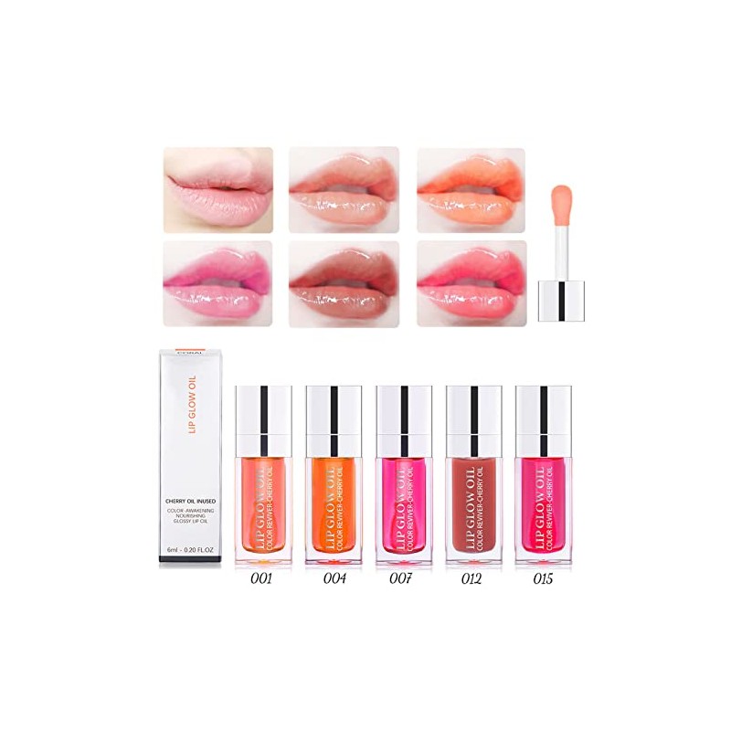 Lip Oil, Brillo de Aceite de Labios Hidratante para Maquillaje