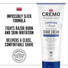 CREMO - Cooling Concentrated Shave Cream For Men | Fights Razor Burns | 177ml